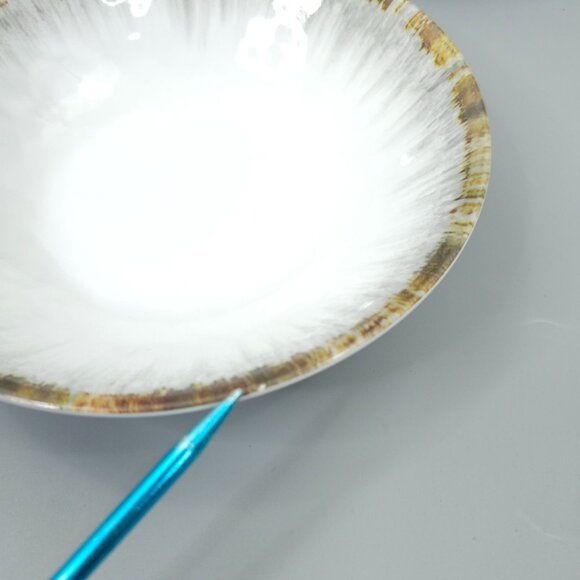 Tommy Bahama Melamine Soup Salad Bowls Oyster Shell Pearl Pattern White Brn Gray - Picture 3 of 12